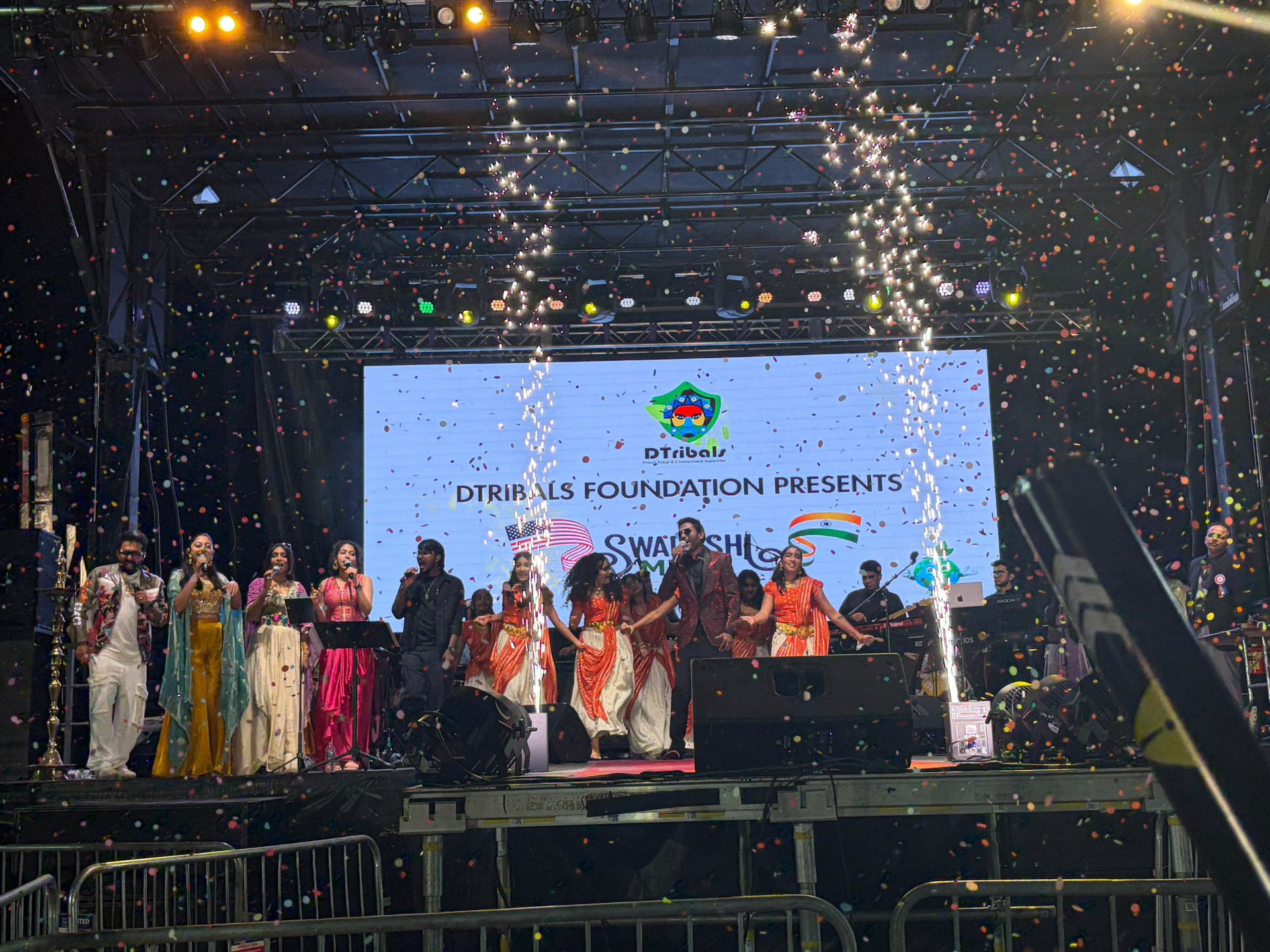 Confetti finale on the Swadeshi Mela 2026 main stage