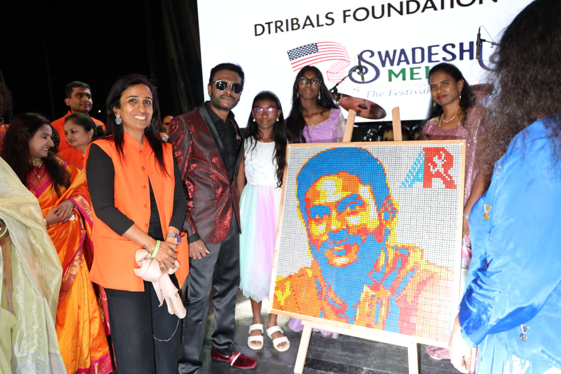 Mosaic artwork presented on stage at Swadeshi Mela 2026